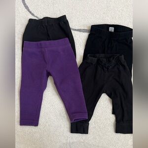 Vibrant Purple and Classic Black Kids Leggings